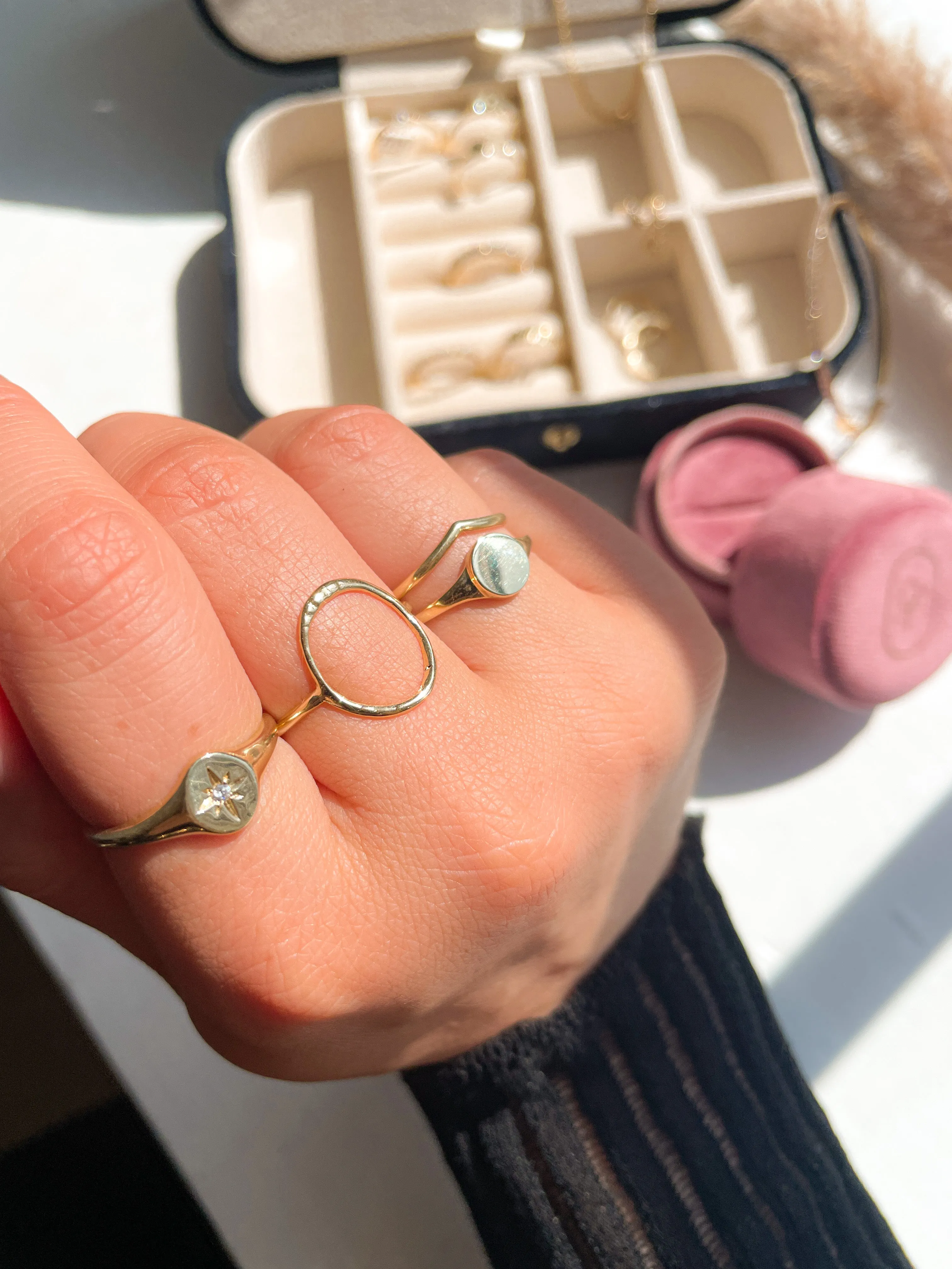 9ct Gold Round Signet Ring