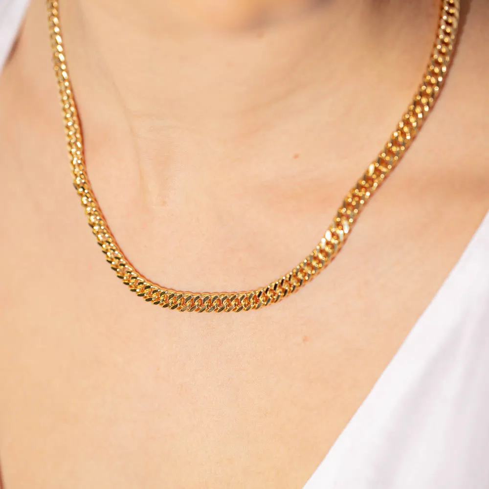 9ct Yellow Gold Double Curb Chain