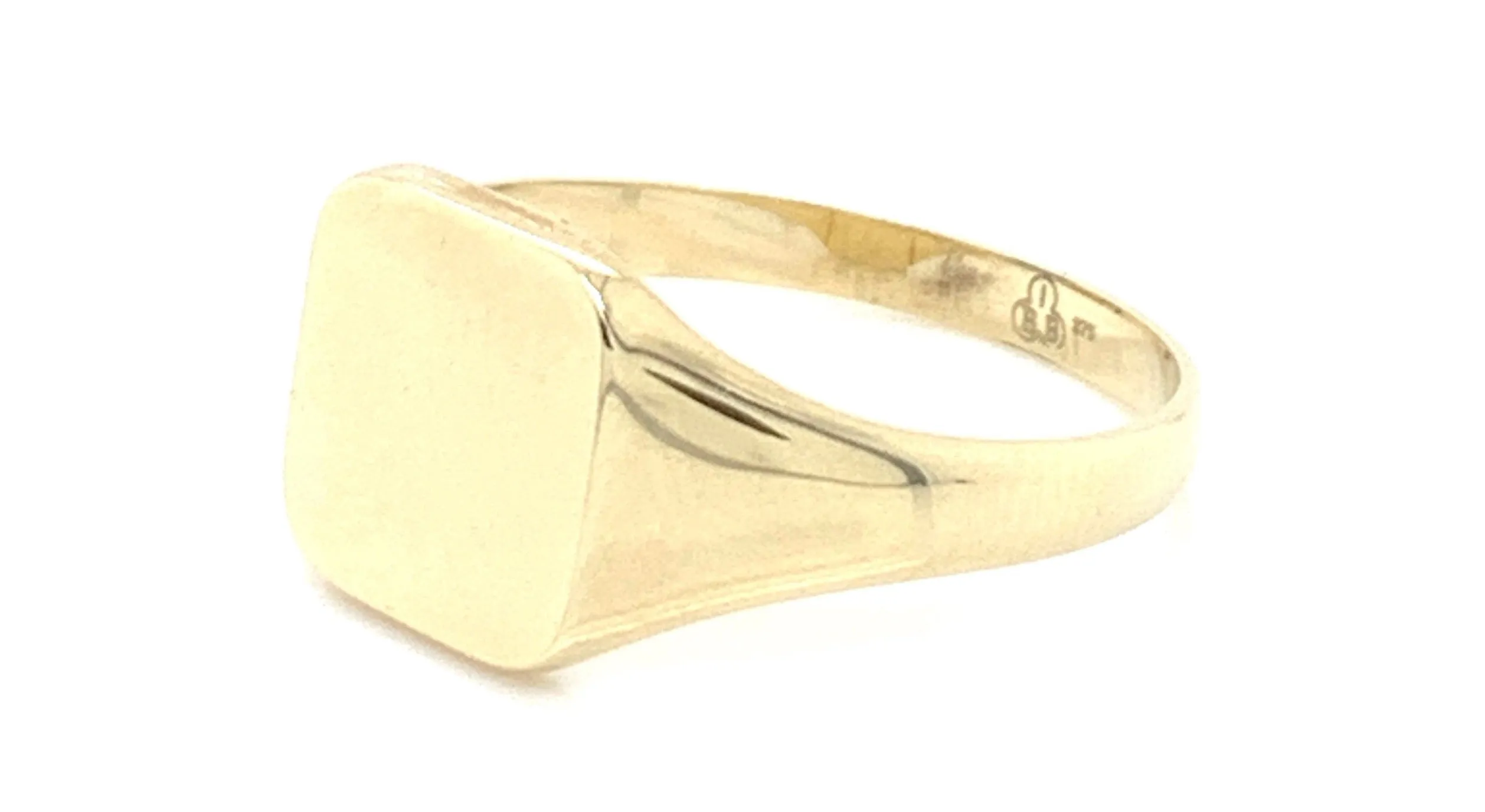 9ct Yellow Gold Square Gents Signet Ring