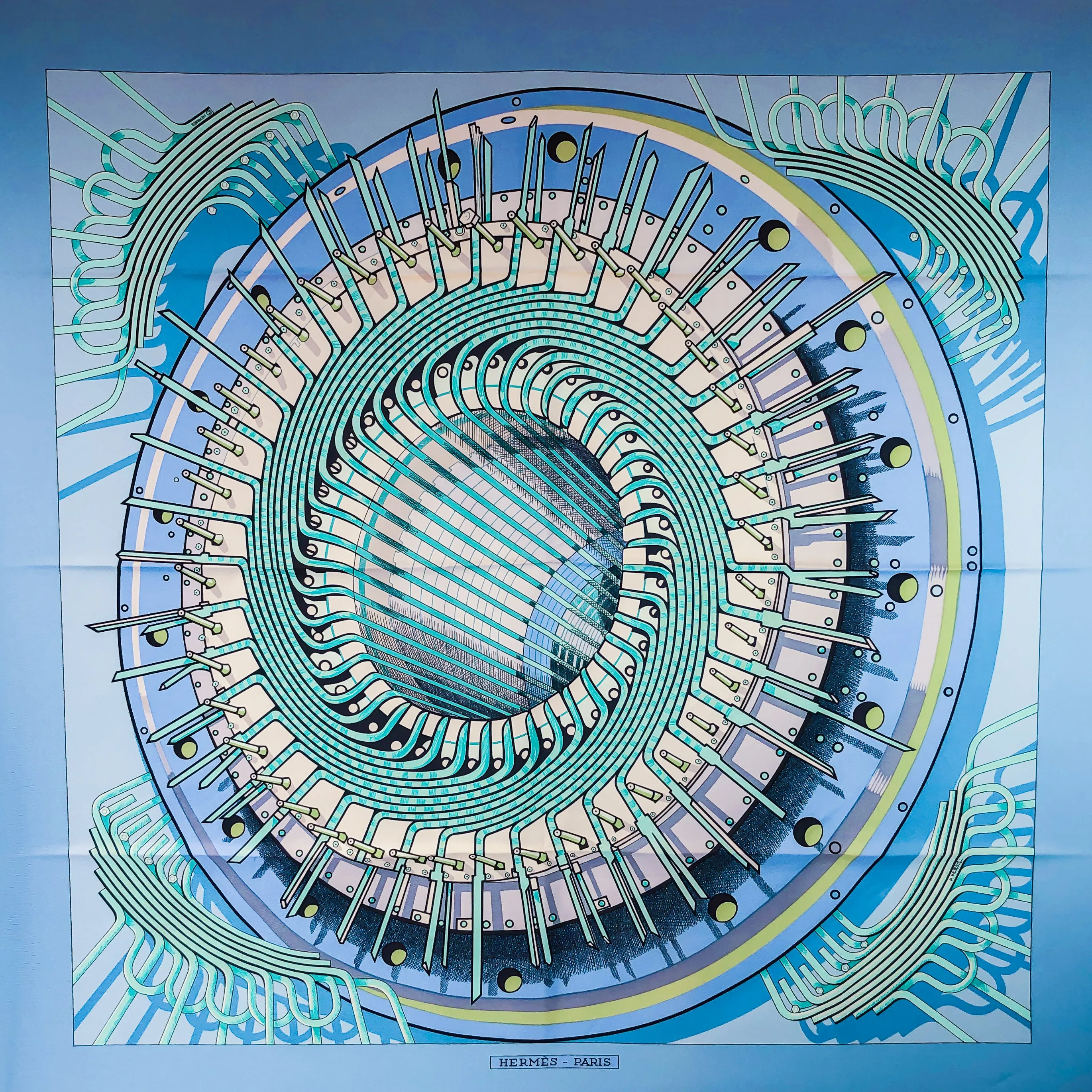 Alternateur Hermes Silk Scarf by Pierre Peron