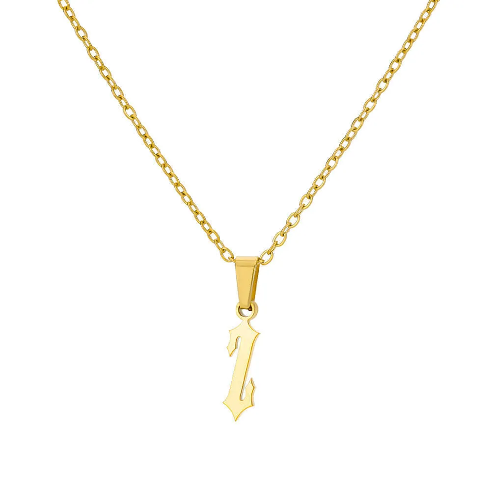 Ancient English Letter Pendant Necklace