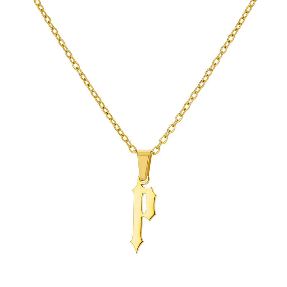 Ancient English Letter Pendant Necklace