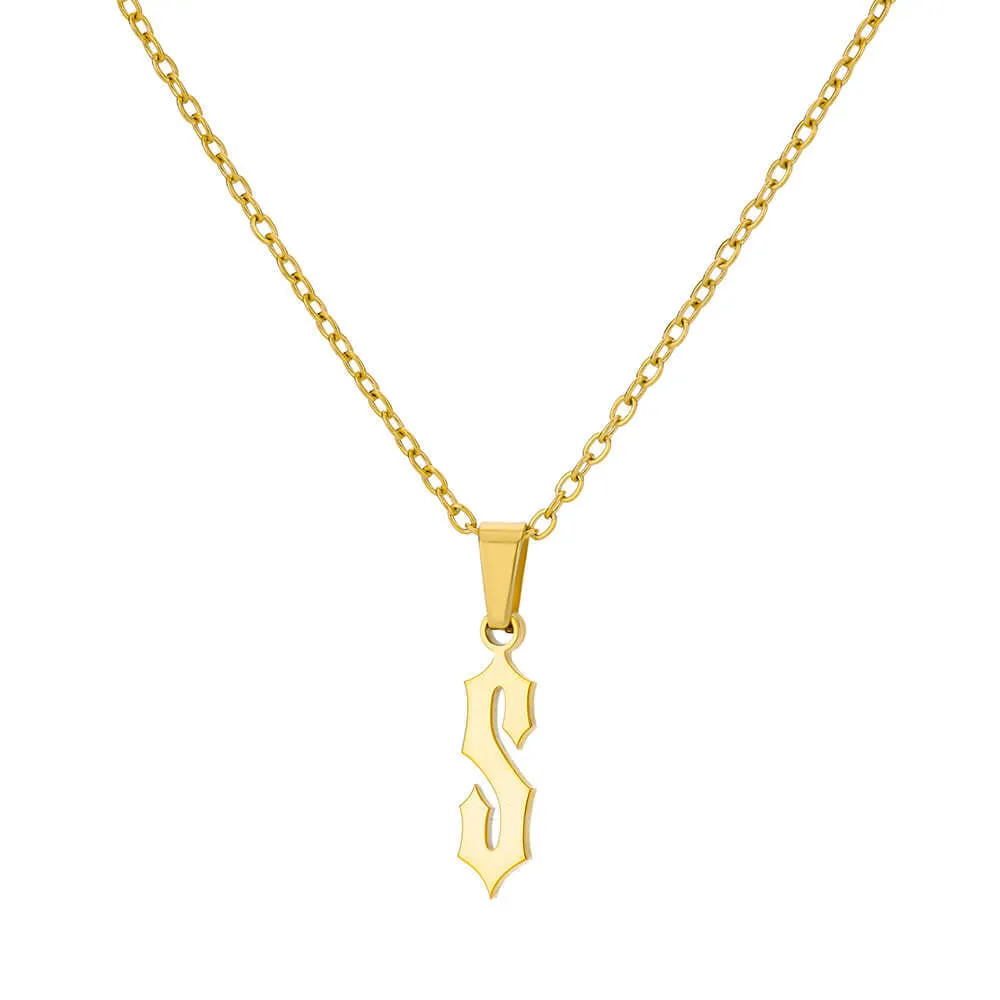 Ancient English Letter Pendant Necklace