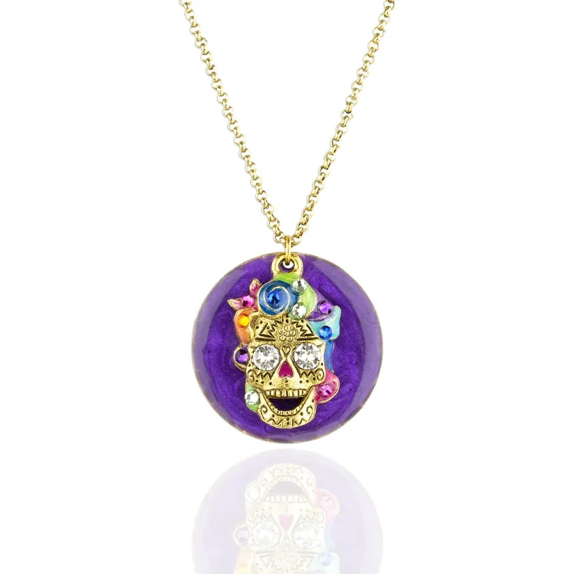 Anne Koplik Calavera Sugar Skull Crystal Necklace
