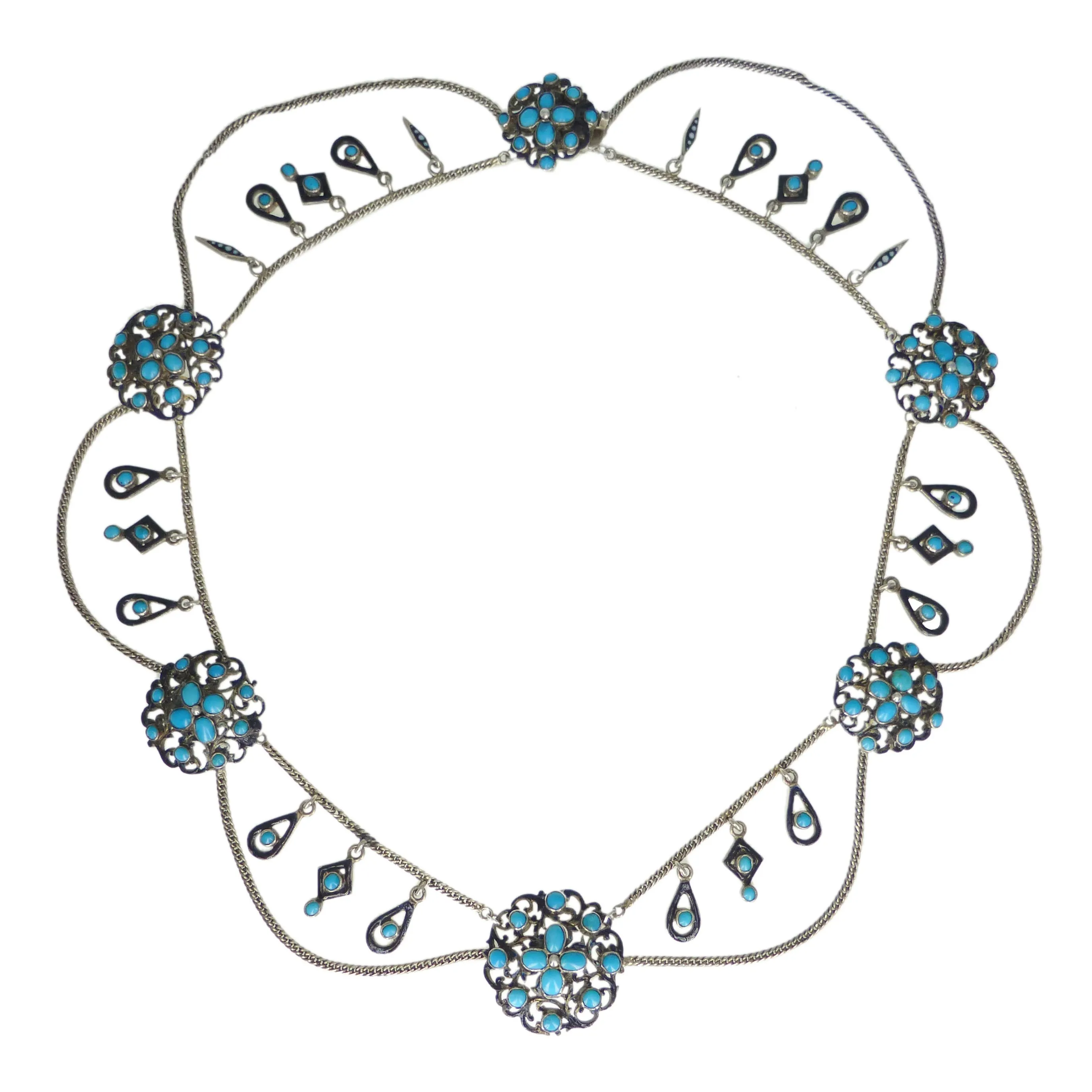 Antique Austro Hungarian Turquoise Collar Necklace