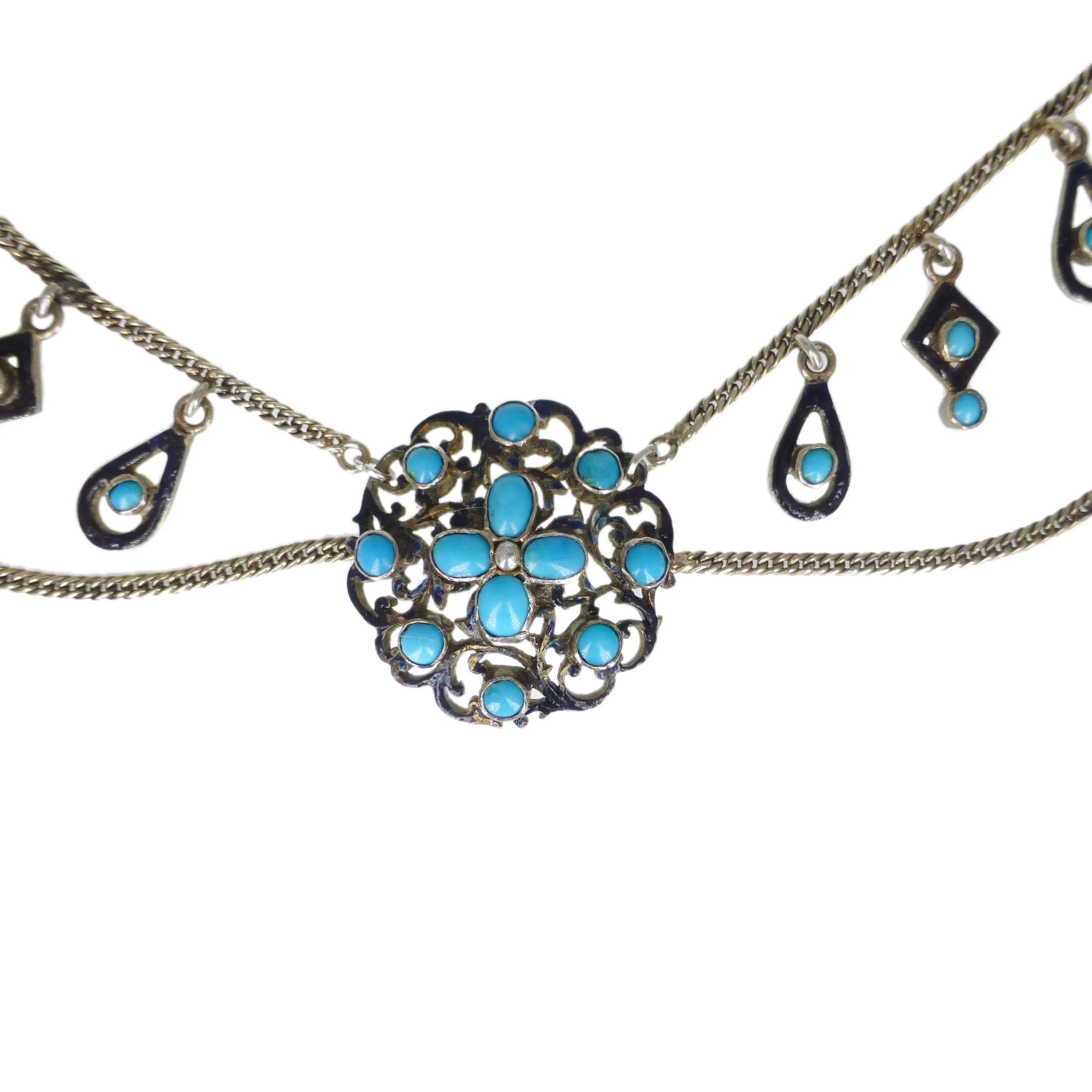 Antique Austro Hungarian Turquoise Collar Necklace