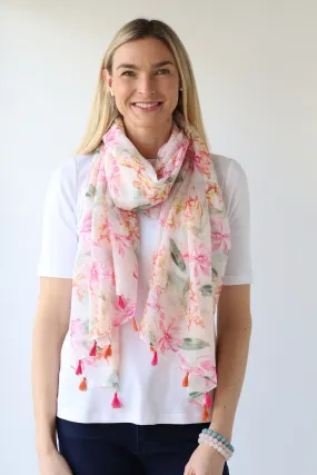 Archer House Scarf - Summer floral with Tassels