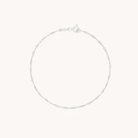 Astrid Chain Bracelet in Solid White Gold