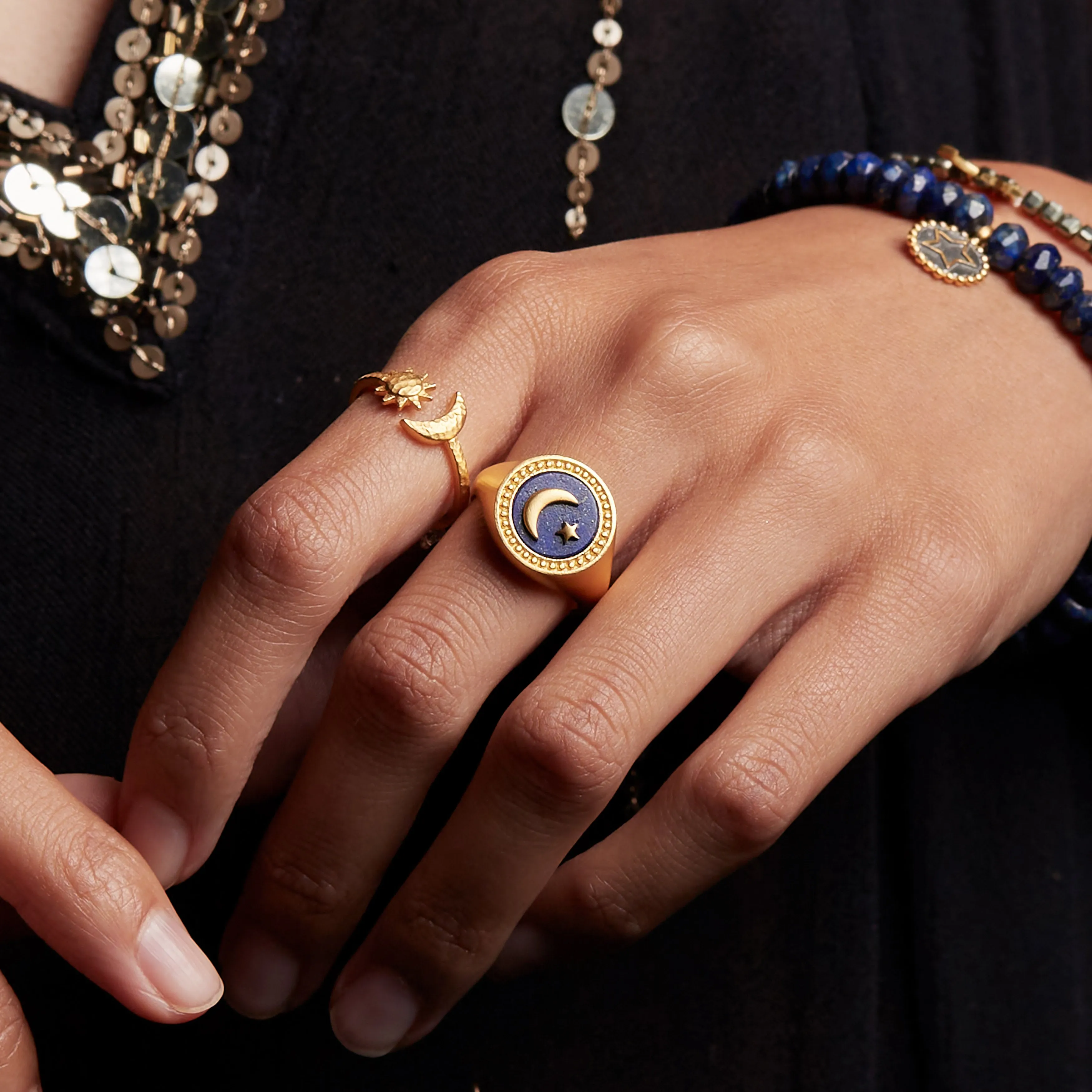 Atlas of Dreams Lapis Signet Ring