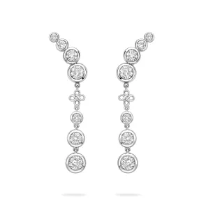 Beach Detachable Long Platinum Drop Earrings