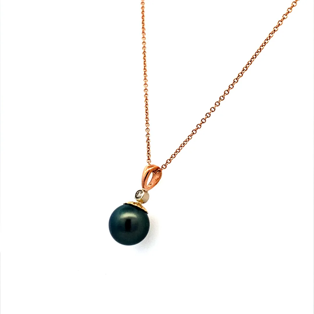 Beeghly & Co. Rose Gold Drop Style Pearl Pendant