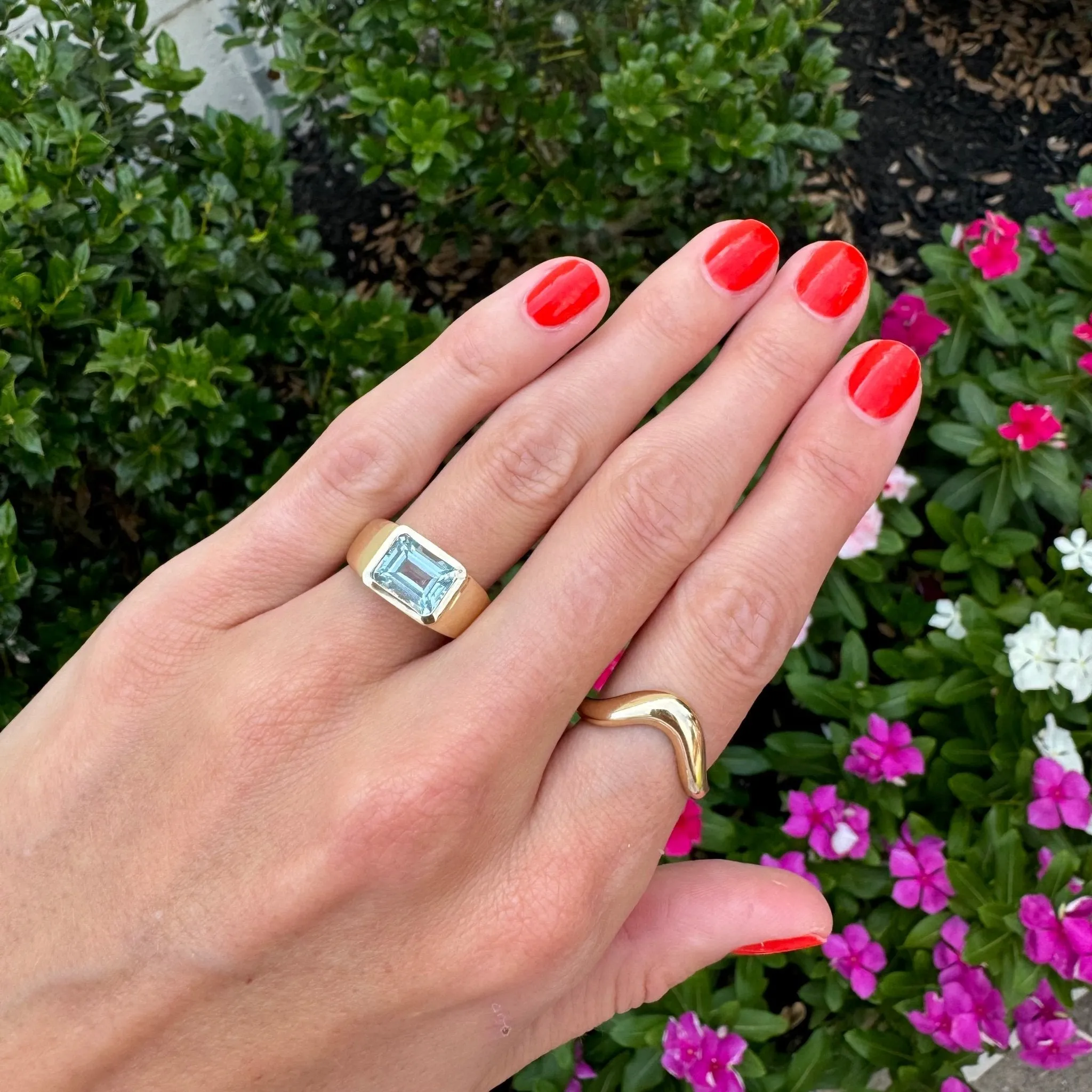 Bezel Set Gemstone Signet Ring