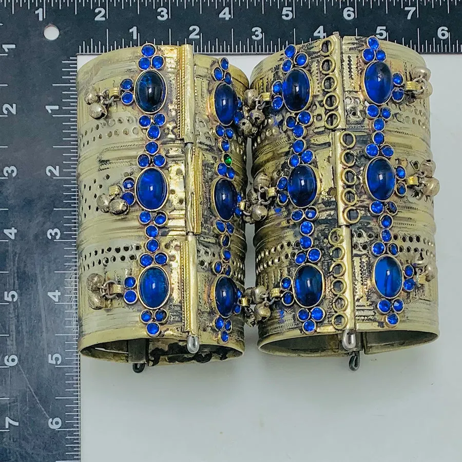 Blue Stone Antique Tribal Cuff Bracelet