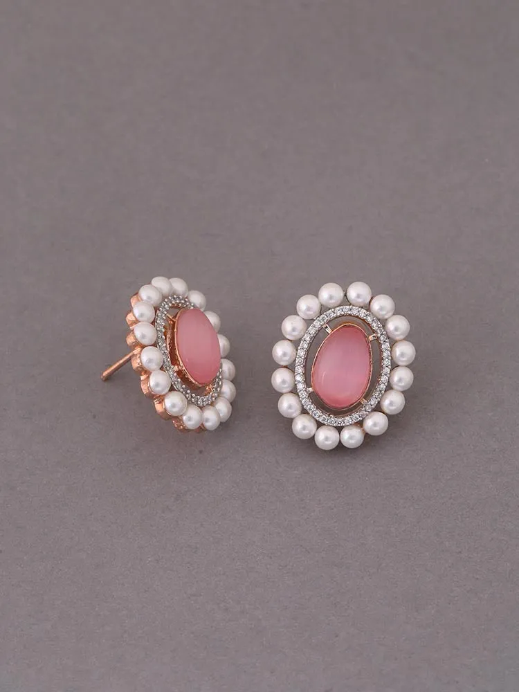 Blush Beryl Zirconia Studs