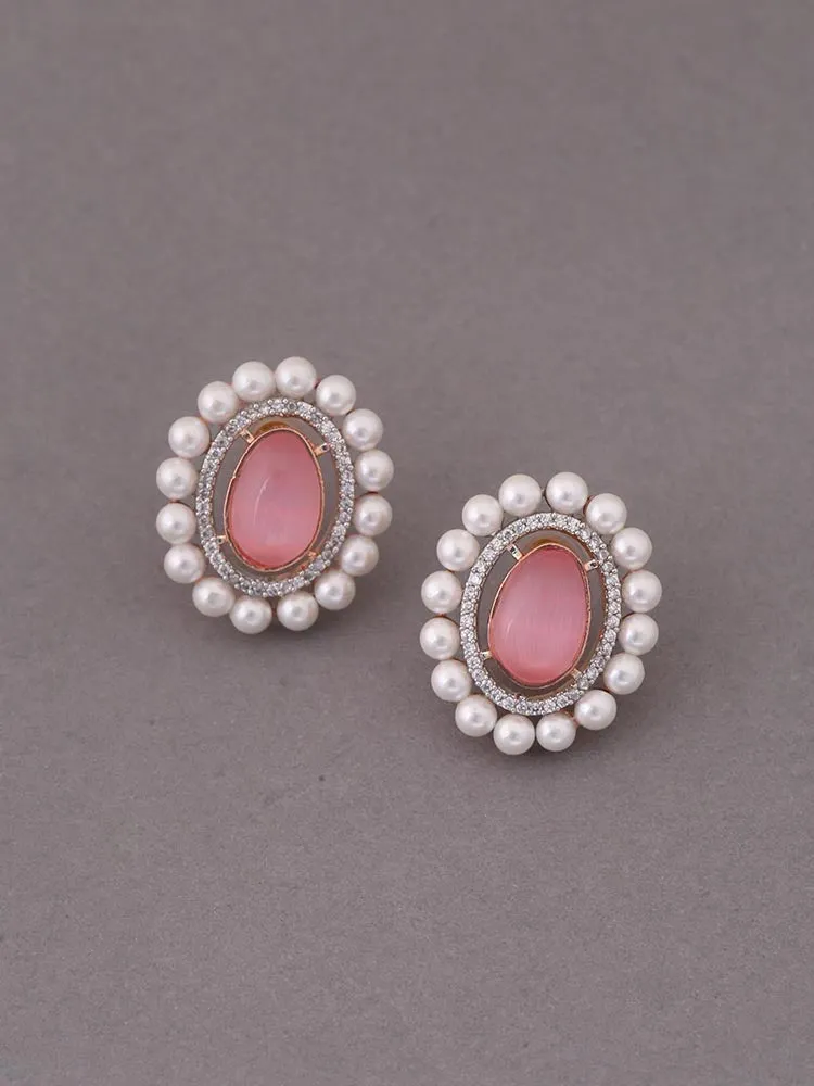 Blush Beryl Zirconia Studs