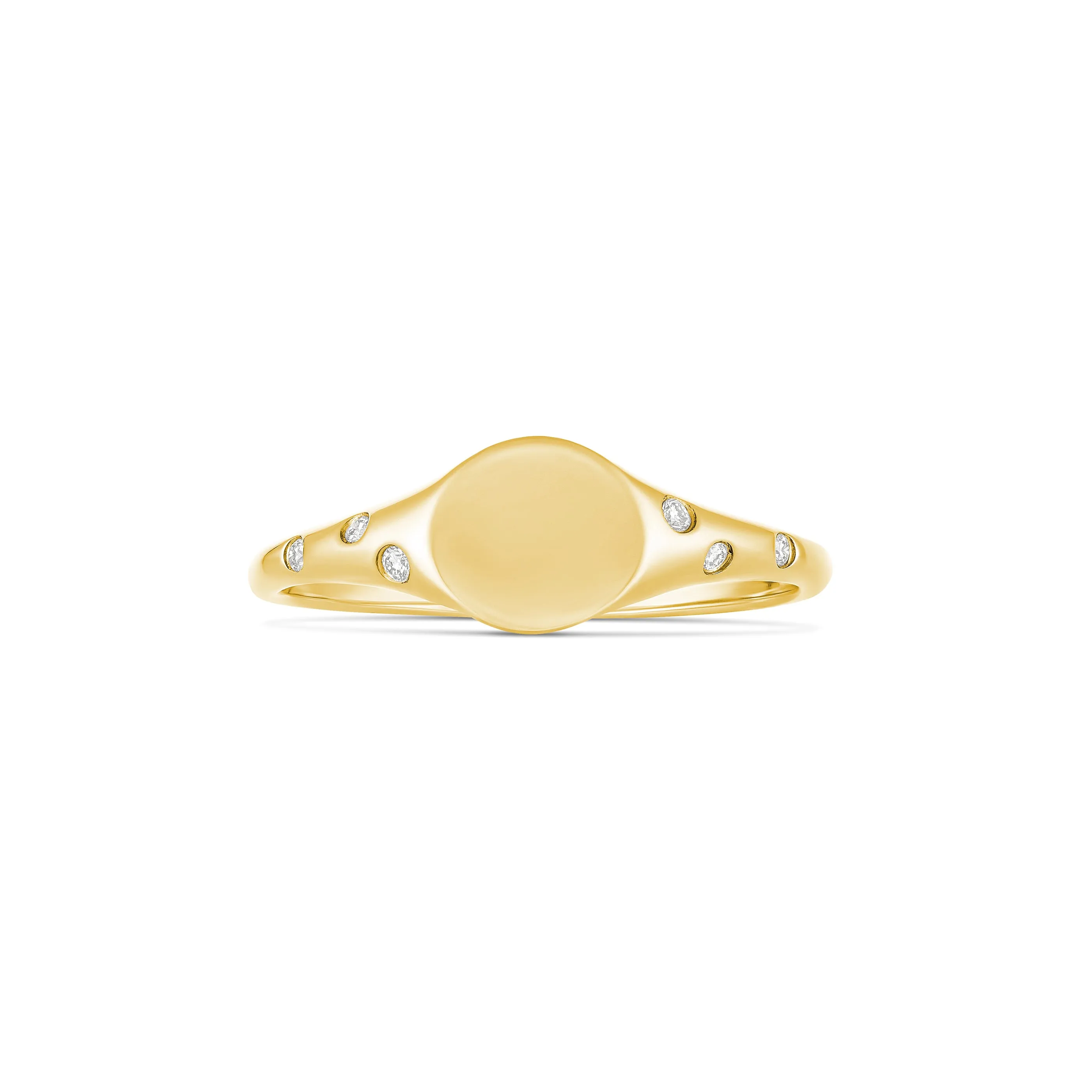Capri Dreaming® Pebble Diamond Signet Ring | Yellow Gold