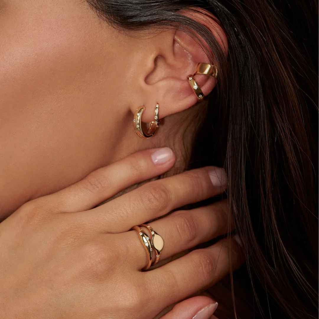 Capri Dreaming® Pebble Diamond Signet Ring | Yellow Gold