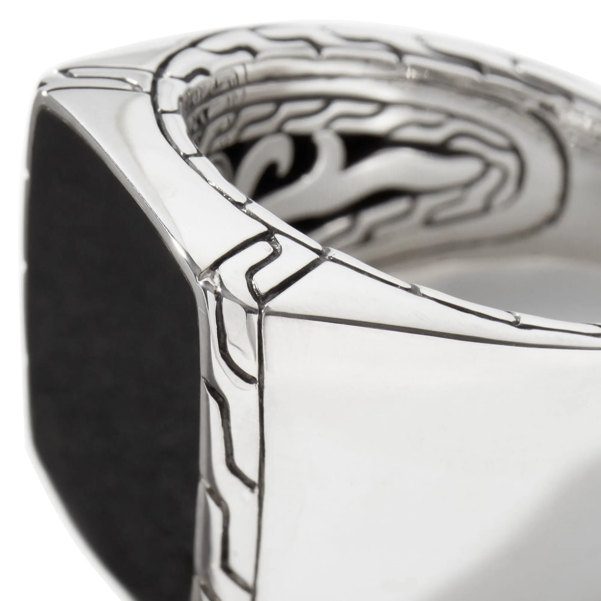Carved Chain Signet Ring