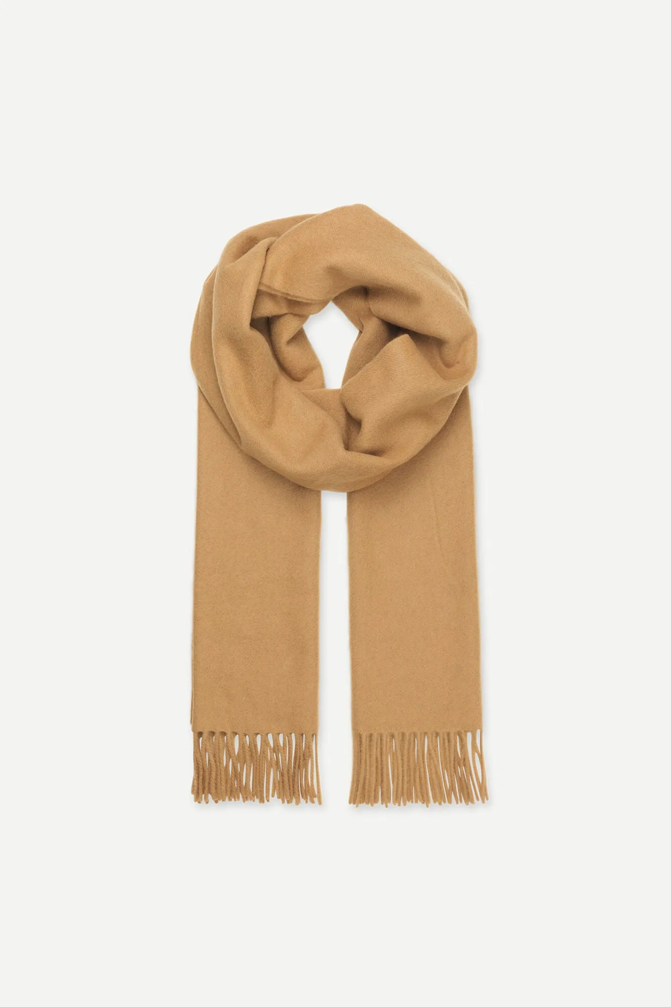 CASHMERE WOOL MAXI SCARF IN BEIGE