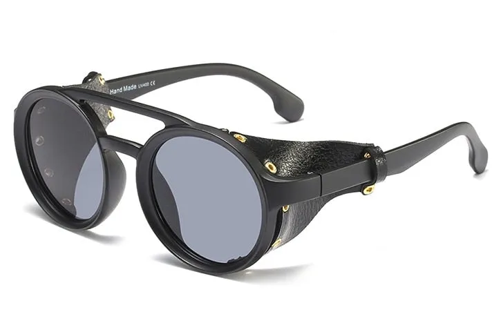 CCspace Men's Full Rim Round Resin Double Bridge Frame Sunglasses 45746