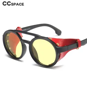 CCspace Men's Full Rim Round Resin Double Bridge Frame Sunglasses 45746