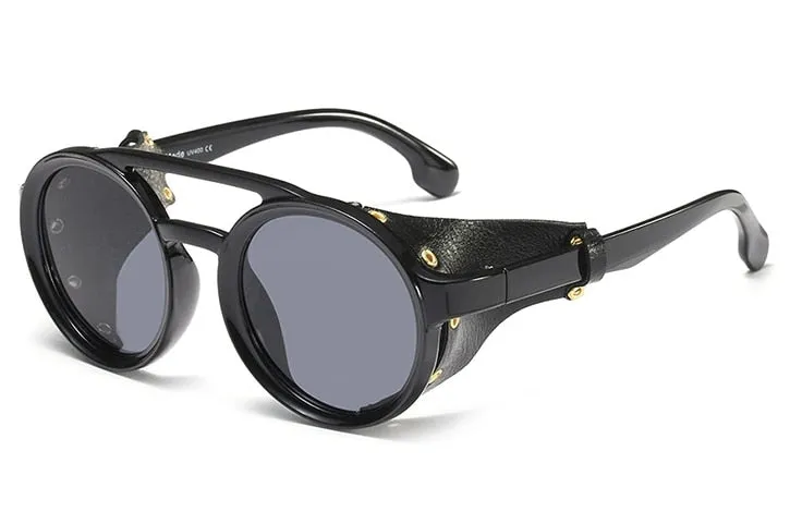 CCspace Men's Full Rim Round Resin Double Bridge Frame Sunglasses 45746