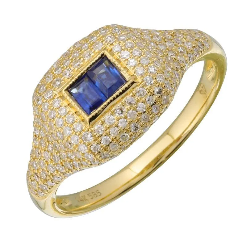 Center Baguette Signet Ring