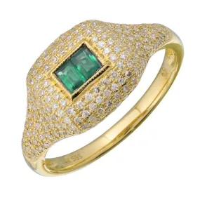 Center Baguette Signet Ring