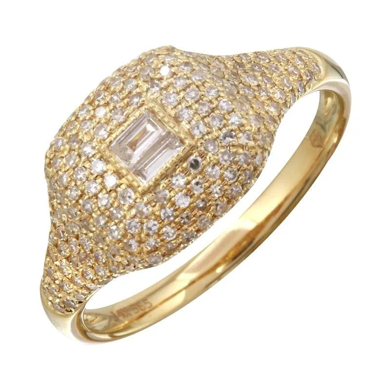 Center Baguette Signet Ring