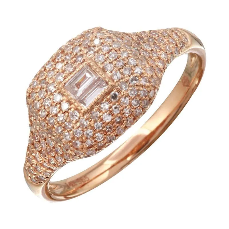 Center Baguette Signet Ring
