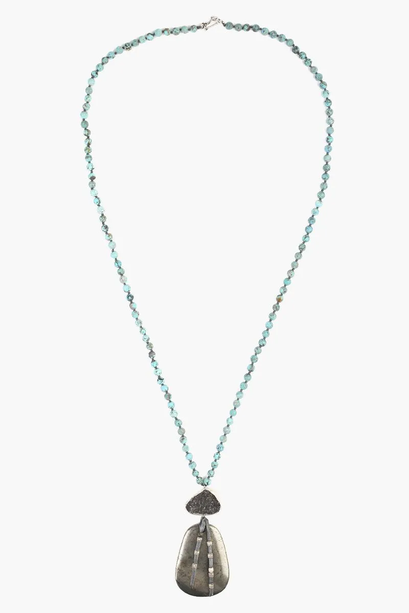 Chan Luu Turquoise Mix Stone Pendant Necklace
