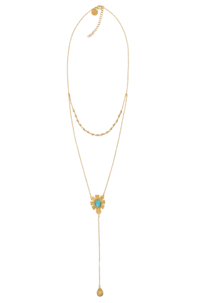 Christina Greene Layered Lariat Turquoise Necklace