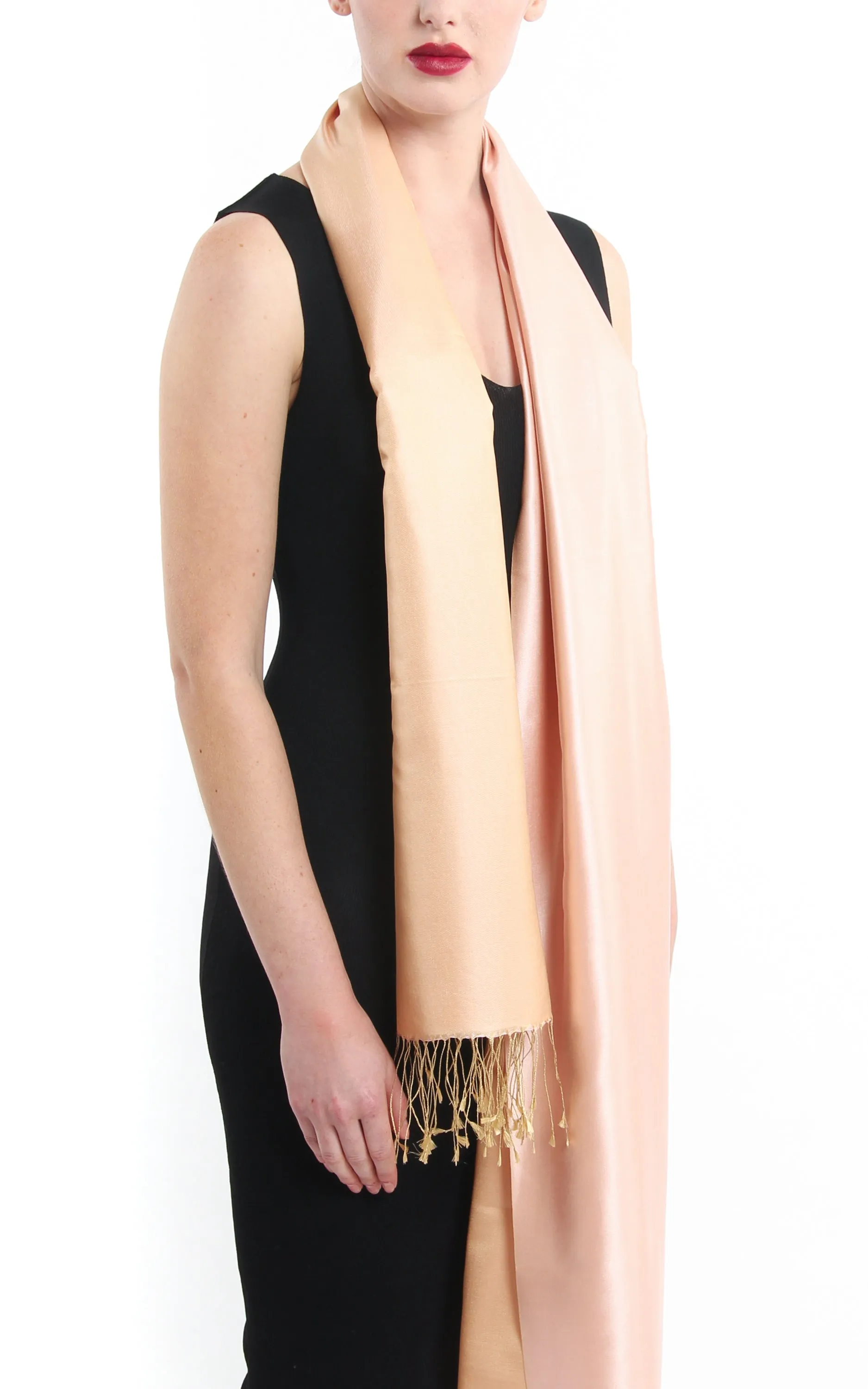 Claudette Peach Fine Silk Wrap TT45-207