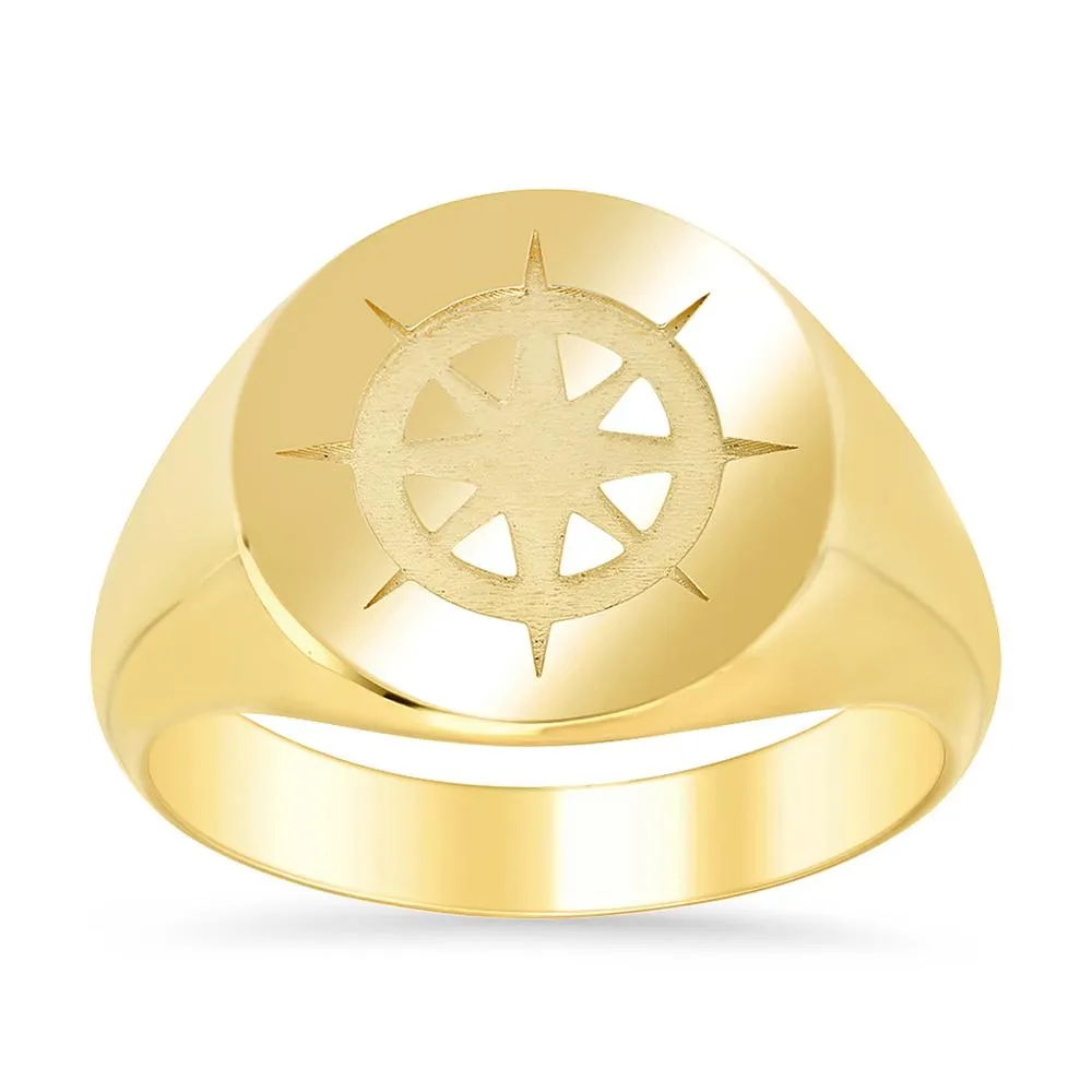 Compass Signet Ring for Men