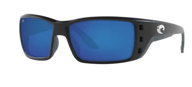 Costa Del Mar Mens Permit Matte Black Frame - Blue Mirror 580 Glass Lens - Polarized Sunglasses