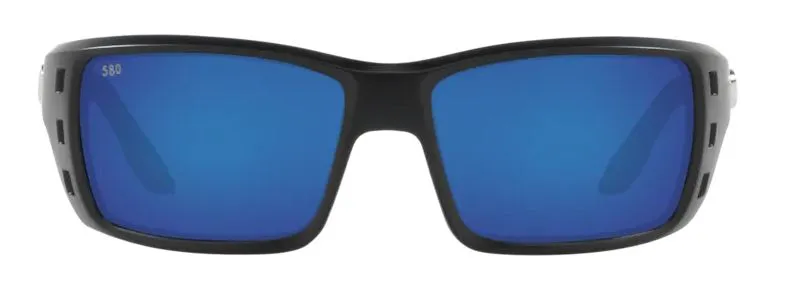 Costa Del Mar Mens Permit Matte Black Frame - Blue Mirror 580 Glass Lens - Polarized Sunglasses