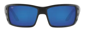 Costa Del Mar Mens Permit Matte Black Frame - Blue Mirror 580 Glass Lens - Polarized Sunglasses