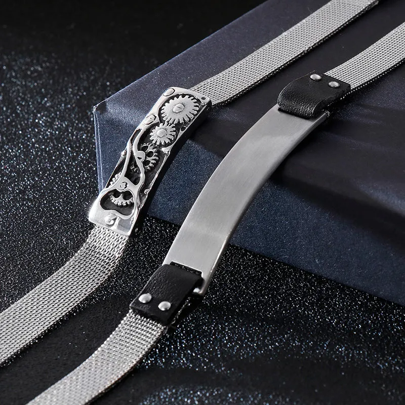 Creative Stainless Steel Machinery Bracelet for Men - Fashionable Simple Watch Chain