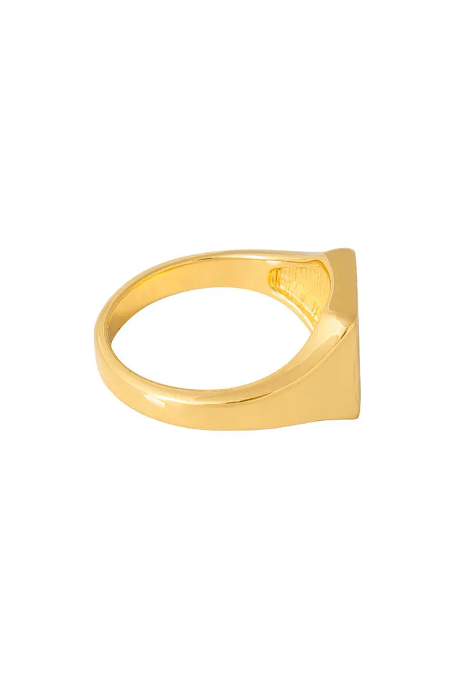Crystal Heart Signet Ring