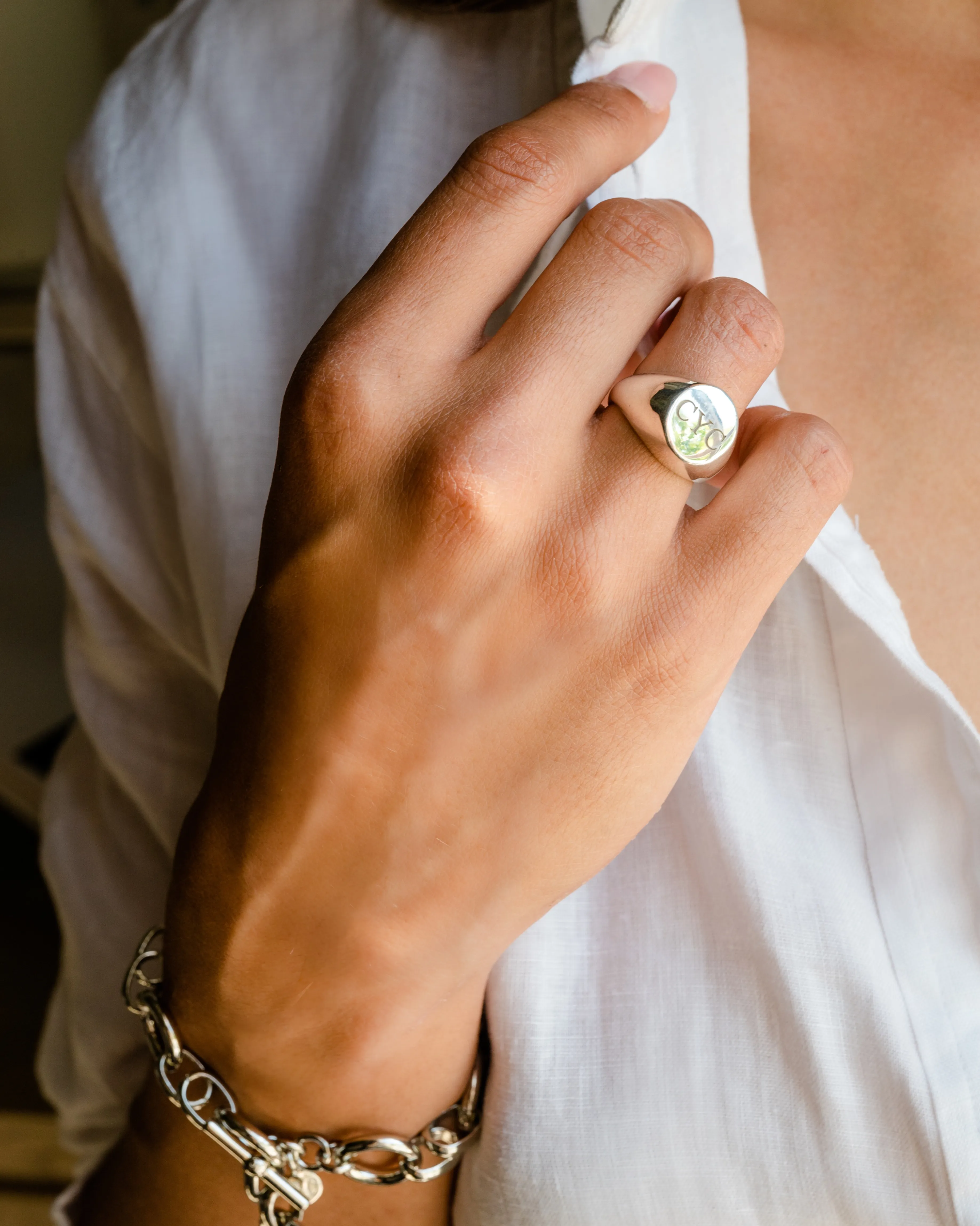 Custom Signet Ring Sterling Silver