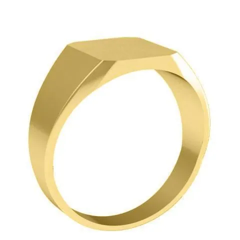 Cut Corner Square Signet Ring - 11mm x 10mm
