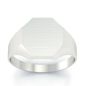 Cut Corner Square Signet Ring - 14mm x 14mm