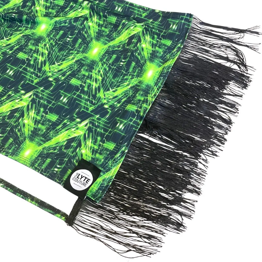 CYBER GRID | Custom Pash| Festival Scarf | Rave accessories