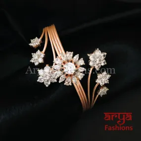 CZ Cuff Rose Gold Bracelet / Silver Fusion Bracelet