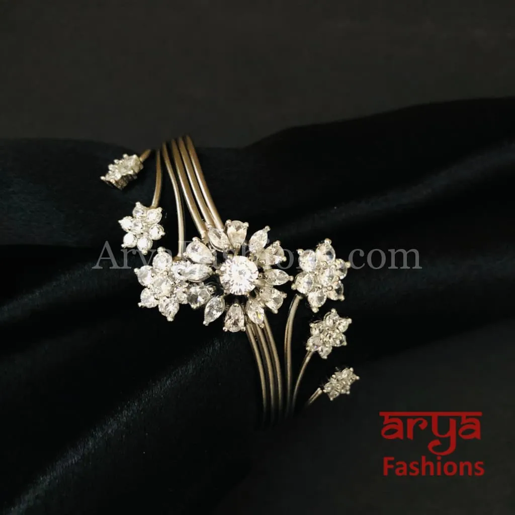 CZ Cuff Rose Gold Bracelet / Silver Fusion Bracelet