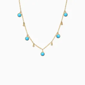 Dangling Turquoise and Diamond Necklace