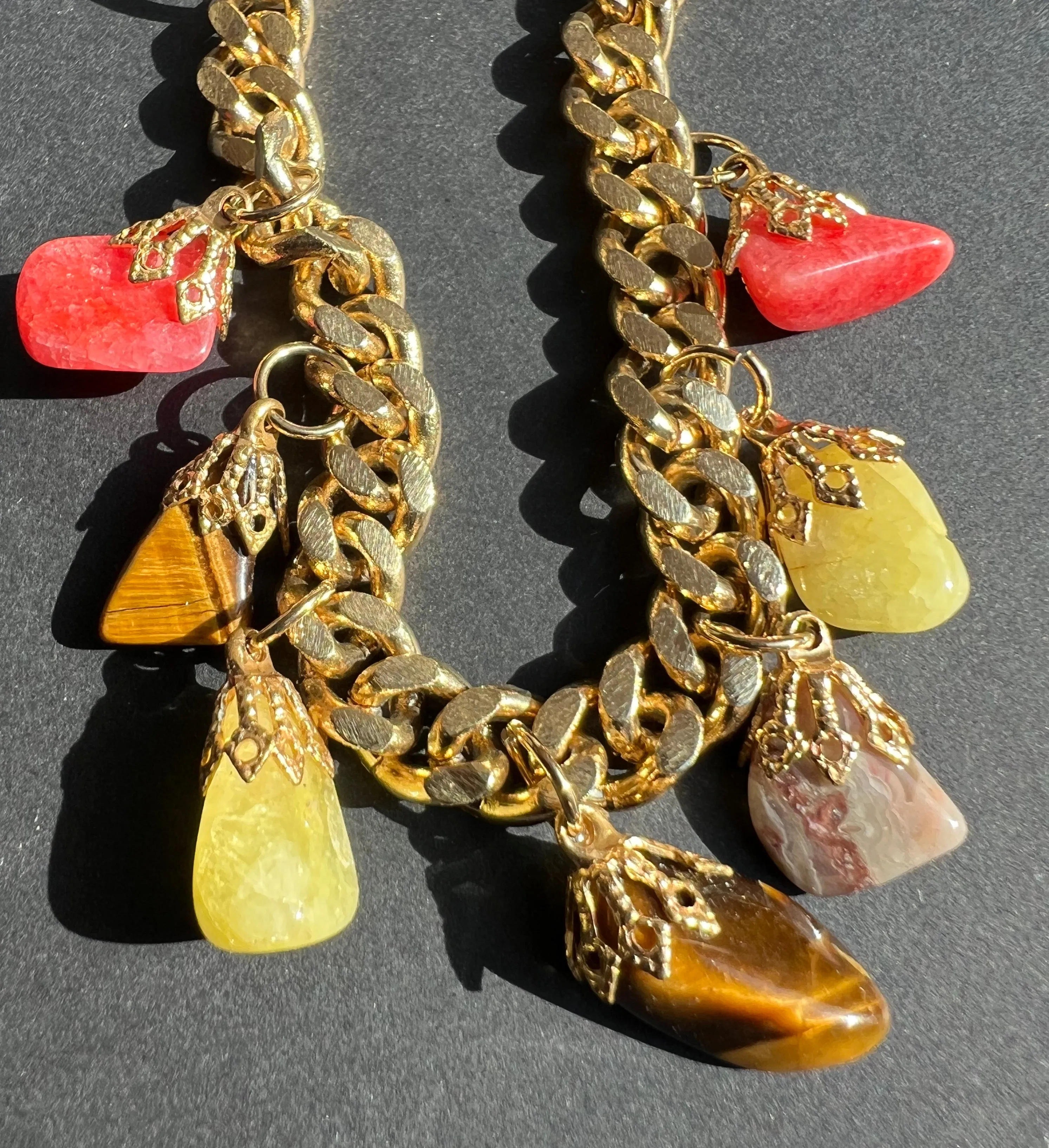 Delicate Vintage Semi-Precious Stones Bracelet