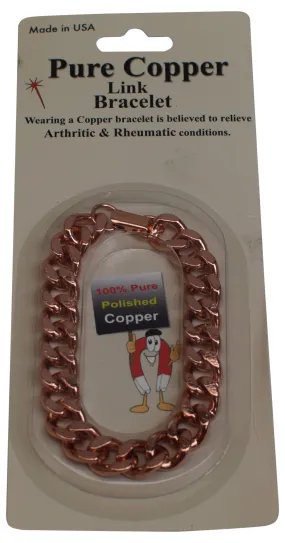 Deluxe Solid Copper Heavy Mens Chain Link Bracelet