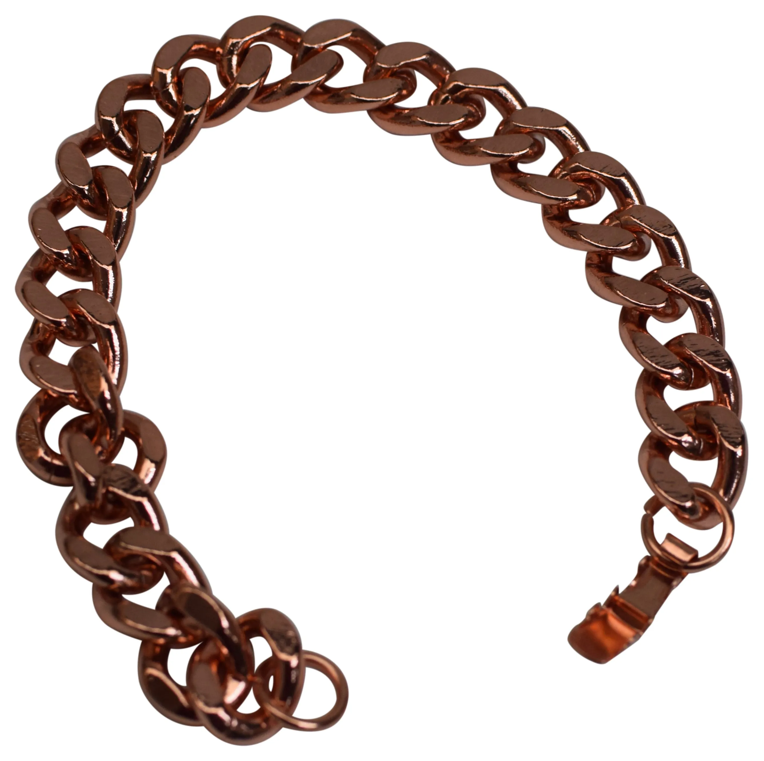 Deluxe Solid Copper Heavy Mens Chain Link Bracelet