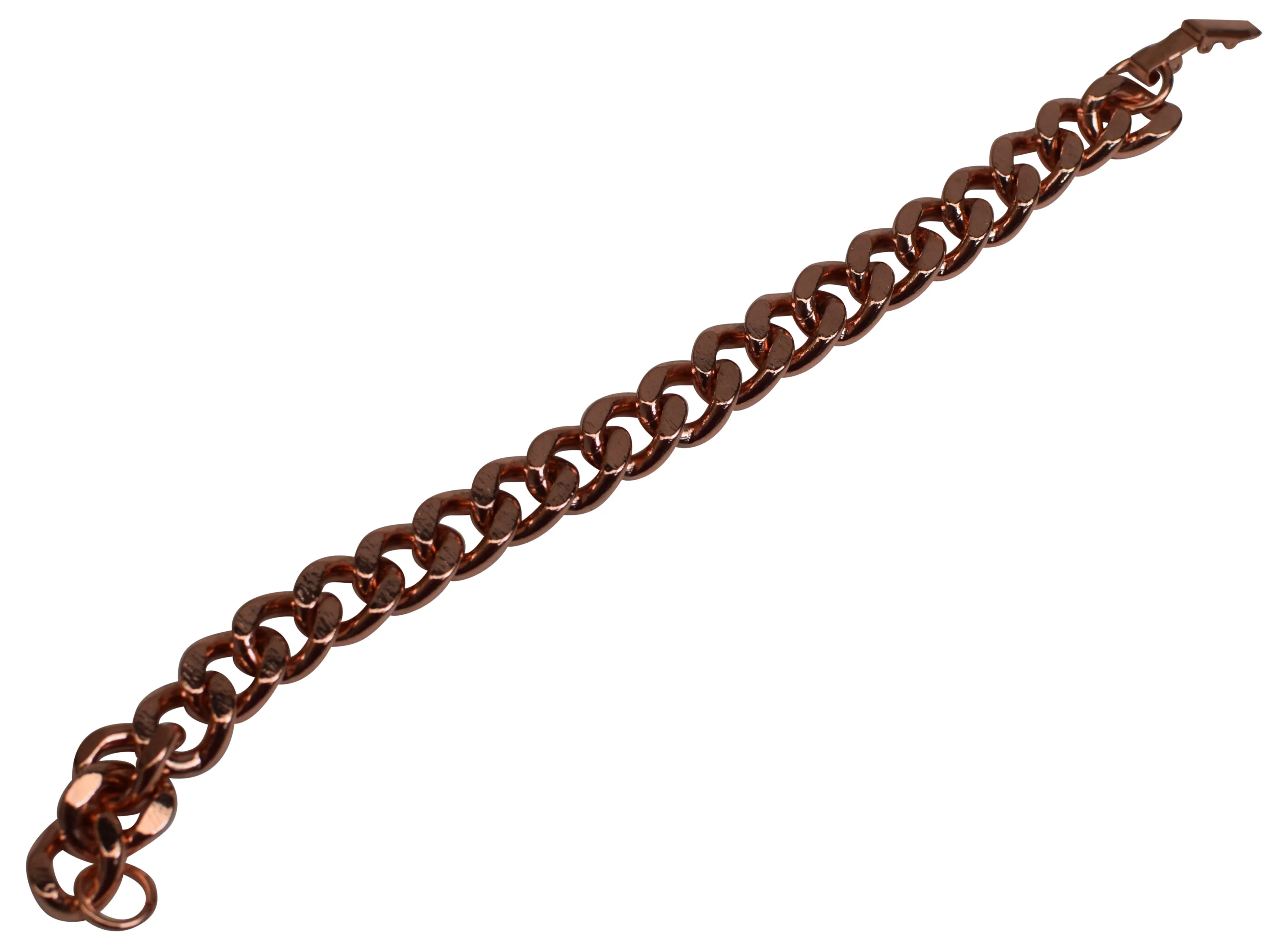 Deluxe Solid Copper Heavy Mens Chain Link Bracelet